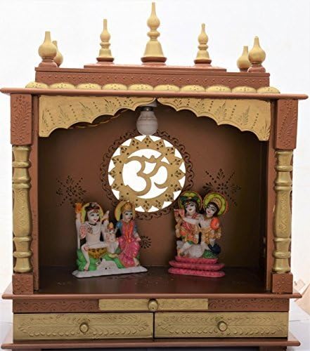 Wooden Home Temple/Pooja Mandir/Pooja Mandap/Temple for Home with Bulb Wooden Mandir for Home Home Temple Design Wooden Handcrafted Wooden Pooja Mandir Custom Wooden Home Temple