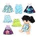 WakaoFeeling 6 Pack Baby Doll Clothes Outfits for Sweet 10 - 12 Inch Baby Doll Girl,Alive Accessories Clothing Dresses Jumpsuit for Baby Dolls
