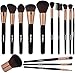 BS-MALL Premium Synthetic Kabuki Makeup brushes 2018 New Makeup Brush Set(14 Pcs,Rose Black)