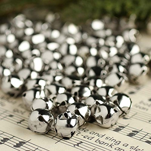 Package of 144 Shiny Silver Jingle Bells for Embellishing and Decorating