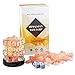 Plemo Salt Lamp, Himalayan Pink Sea Salt, Hand Carved Natural Amber Crystal Rock, Brightness Dimmable Control and Luxury Gift Box, 2 x 15w Bulbs, UL Approved Electric Wire
