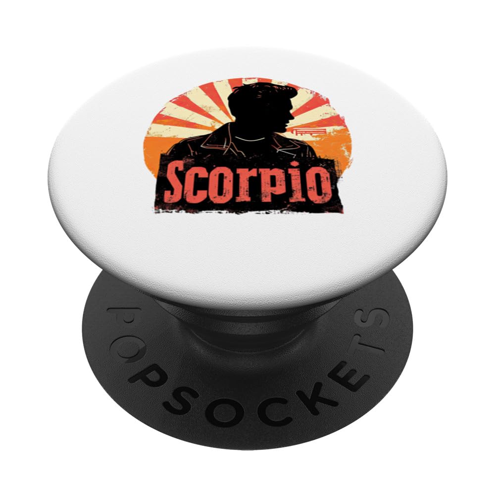 Retro Scorpio Zodiac Sign Astrology Horoscope Symbol PopSockets Swappable PopGrip