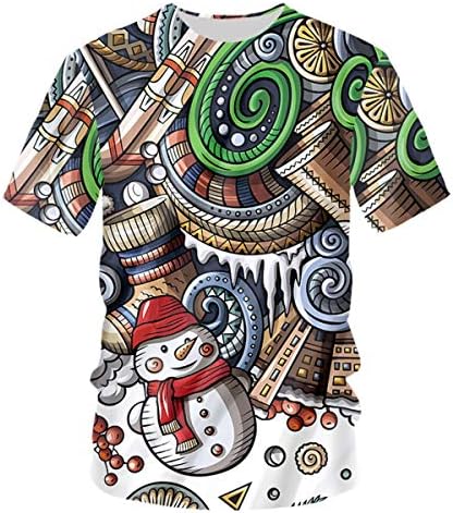 Toda Mafalda Christmas Day Plus Size Mens t-Shirts Novelty 3D Printed Graphic Snowman Santa Claus tee Shirts 5XL