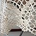 USTIDE Crochet Lace Tablecloth 33 inches Square Handmade Cotton Table Cloth Beige Table Cover Doily