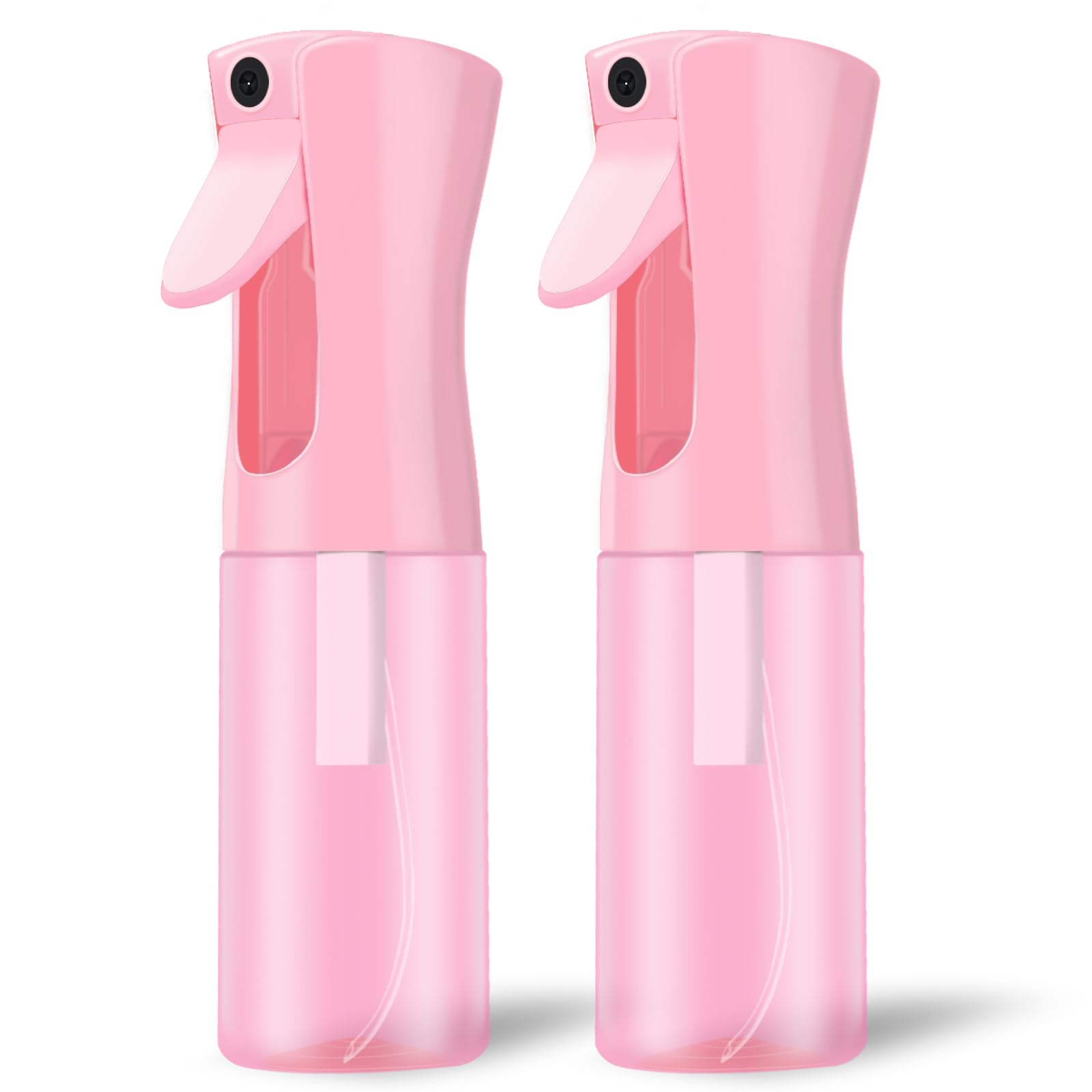 Empty Spray bottles, Continuous Spray Bottle for Hair, Spray Water Bottle Fine Mist Refillable, Skin Care, Showering Pets, Plants, travel, Ironing and Cleaning 6.8 Ounce (2 Pack, Pink)