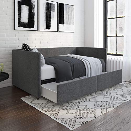 DHP Daybed with Storage Drawers, Twin, Grey Home & Kitchen