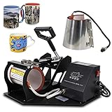SUPER DEAL PRO 2 in 1 Mug Cup Heat Press Transfer Sublimation Heat Press Machine Coffee Cup Heat Press for Advertising, Gift Purpose (Two Different Stainless Steel Mug Attachments)