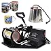 SUPER DEAL PRO 2 in 1 Mug Cup Heat Press Transfer Sublimation Heat Press Machine Coffee Cup Heat Press for Advertising, Gift Purpose (Two Different Stainless Steel Mug Attachments)