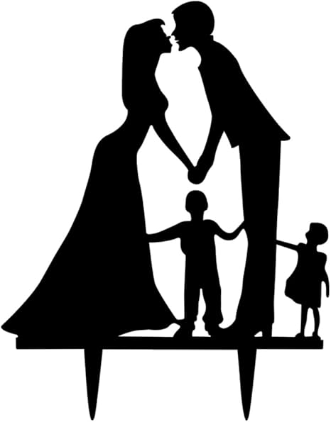 Amazon ケーキトッパー アクリル製 子供たち 新郎 花嫁 家族シルエット ウェディング 装飾 デコレーションツール オンライン通販