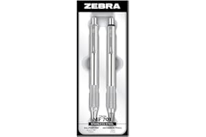 Zebra Pen M/F 701 Stainless Steel Mechanical Pencil and Ballpoint Pen Set, Fine Point, HB Lead and Black Ink, 2-Pack Gift Set (10519)
