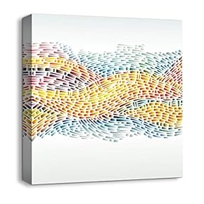 Canvas Wall Art Abstract Leaves Painting Artwork for Home Prints Framed - 12x12 inches