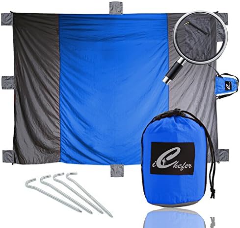 Beach Blanket Sand Proof Compact Outdoor Quick Sand Mat- 7’ X 9’- Best Parachute Nylon Sand Escape Mat for Camping Picnic Festivals