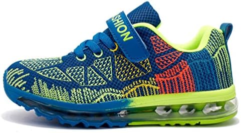 KKIDSS Keep Warm Comfortable Boys Girls Velcro Air Cushion Kids Running Shoes Sneakers Blue EU38