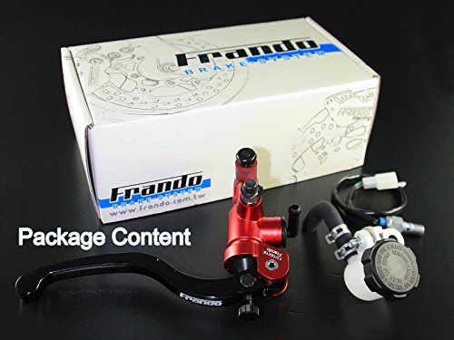 Frando 7NB Motorcycle Hydraulic Clutch Master Cylinder (Red), Piston Dimension: 17mm, 30 Sections Adjustable CNC Lever, Fluid Reservoir Kit