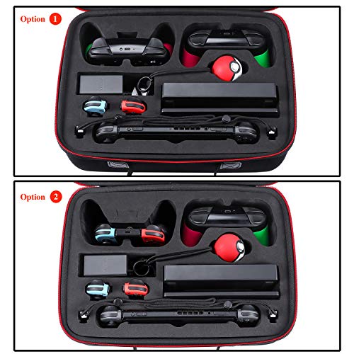 Zadii Hard Carrying Case Compatible with Switch OLED Model and Nintendo Switch, Travel Case fit Poke Ball Plus and Pro Controller