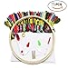 Wey's Full Range of Embroidery Starter Kit Cross Stitch Tool Kit Including 10 Inch Bamboo Embroidery Hoop, 36 Random Color Threads, 12 by 18-Inch 14 Count Classic Reserve Aida and Tool Kit
