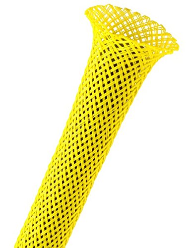 1/2" PET Expandable Braided Sleeving - Color: Neon Yellow - Length: 10FT