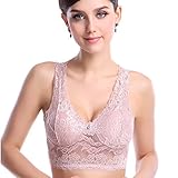 VECJUNIA Women's Soft and Smooth Lace Wire-Free Freedom Sports Bra