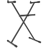 GLEAM Keyboard Stand - Digital Piano Stand, Single X Style, Black (Capacity: 100 lb)