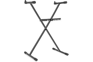 GLEAM Keyboard Stand - Digital Piano Stand, Single X Style, Black (Capacity: 100 lb)