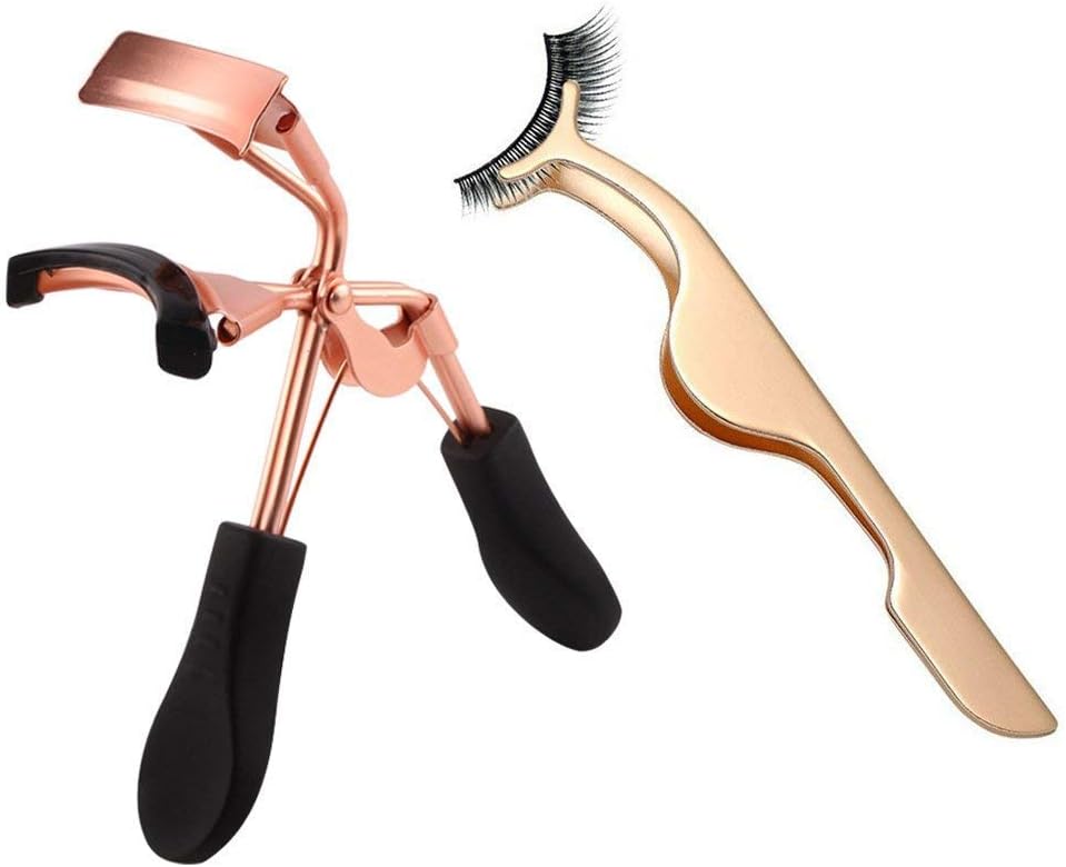 Eyelash Curler, Zarsson Professional Makeup Lash Curling Tool False Eyelashes Applicator Tweezer with 180 Degree Pinching & Pulling Free, Spring And Anti-Slip Handle for Big Small Eye Fake Eyelash