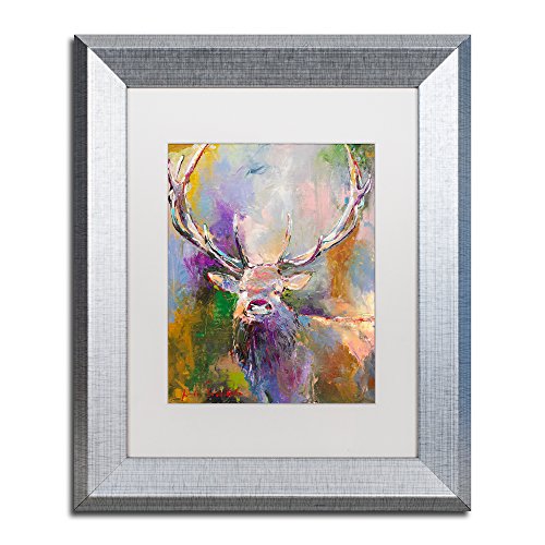 Buck by Richard Wallich, White Matte, Silver Frame 11x14-Inch