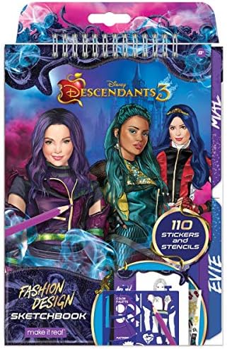 Amazon Com Make It Real Disney Descendants 3 Sketchbook Fashion Design Drawing And Coloring Book For Girls Includes Evie And Descendants 3 Sketch Pages Stencils Stickers And Design Guide Toys Games