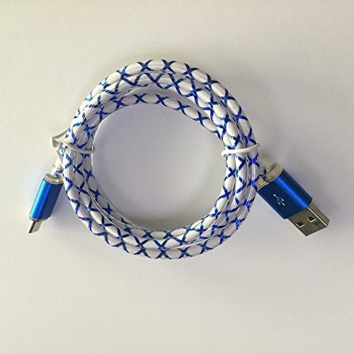 Luminescent Visible LED Light-up,3.3ft Charging Cable, Micro USB Data and Power Charging Cable Cord for Android Smartphones(Blue and White)