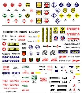 Crate Labels & Warning Signs Dry Transfer Decals Woodland Scenics