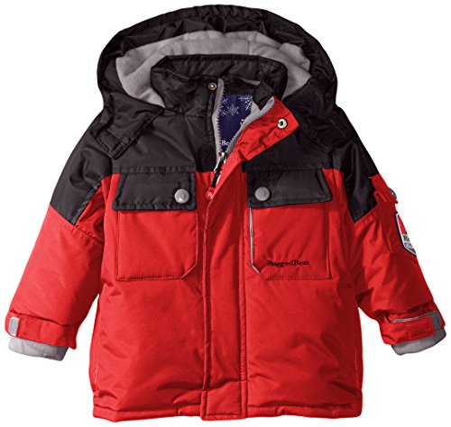 Rugged Bear Baby Boys' Solid Colorblock Ski Jacket, Red, 24 Months