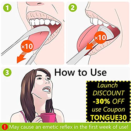 3 Pack Tongue Scraper Cleaner Stainless Steel Fresh Breath Tongue Scrapers Metal Tongue Scraping Cleaner for Oral Care (3Pack-3Color)