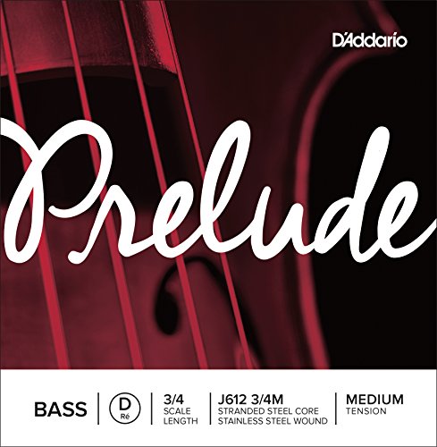 D'Addario Prelude Bass Single D String, 3/4 Scale, Medium Tension