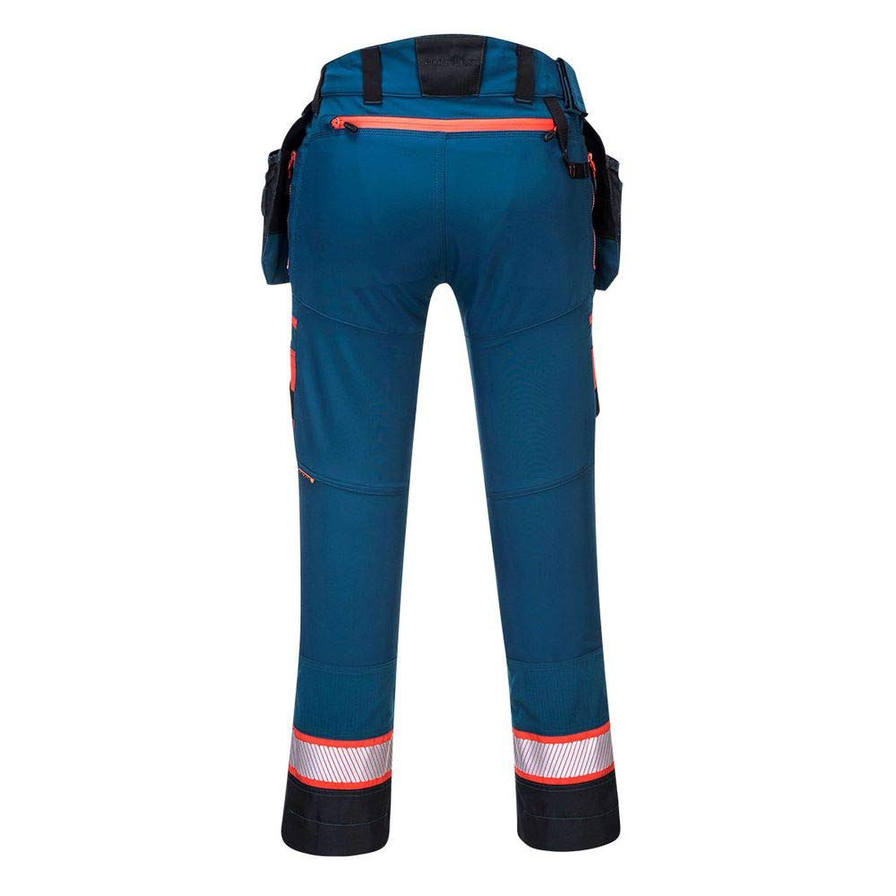 Portwest DX440 Lightweight Detachable Holster Work Trousers Mens Multi Pockets Stretch Safety Workwear Cargo Combat Pants with Free Knee Pads Metro Blue - Image 3