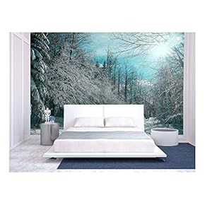 Self-Adhesive Wallpaper Large Wall Mural Series (66"x96", Winter Forest)