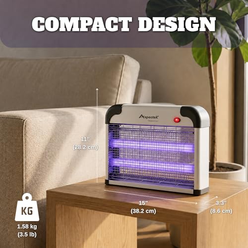 ASPECTEK Electric Bug Zapper, 20W UV Bulbs Mosquito, Fly, Gnat and Moth Control, Indoor and Covered Outdoor Use for Home, Garage, Patio and Farm, Includes 2 Replacement Bulbs