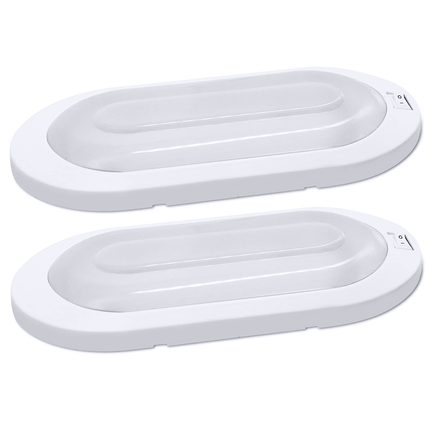 Facon 12V LED Interior Light with Switch, 2Packs 12Volts LED Motorhome Lights, Van Interior Lights for Motorhome, Campervan, Caravan, Boat, Trailer, Marine