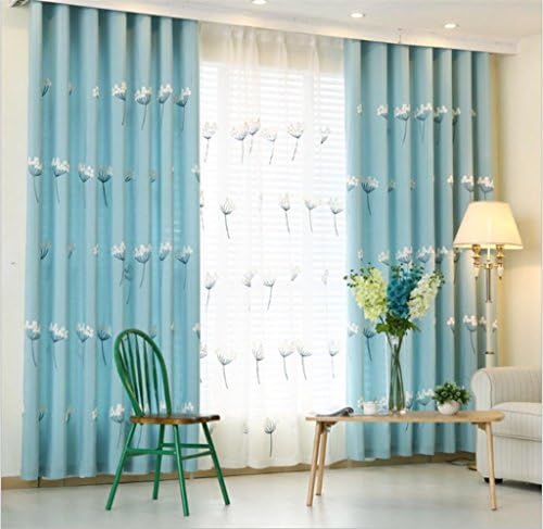 GYMNLJY Curtains Cotton and linen Blackout Hand embroidery drape Solid Thermal Panels for Bedroom Home Decor Window Drapes 1.5 2.7m (1 panels) , 1