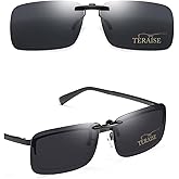 TERAISE Polarized Clip on Sunglasses Over Prescription Glasses Anti-Glare UV400 for Men Women Driving Travelling Outdoor