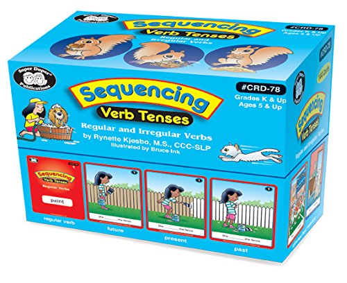 Super Duper Publications Sequencing Regular and Irregular Verb Tenses Fun Deck Flash Cards Early Reader Educational Learning Resource for Children