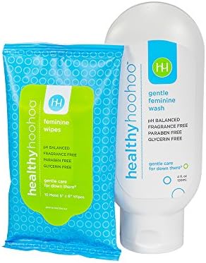 healthy hoohoo All Natural Gentle Feminine Wash (4.0 OZ) and Travel Pack of Wipes (10 Wipes) Combo Pack