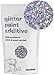 Hemway Glitter Paint Additive Glitter Crystals for Acrylic Paint, Interior & Exterior Walls, Wood, Varnish, Furniture, Matte, Gloss, Satin, Silk - 100g / 3.5oz - Silver Holographic Stars