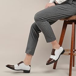 HuitJours Mens Oxfords Black White Two Tone Colors