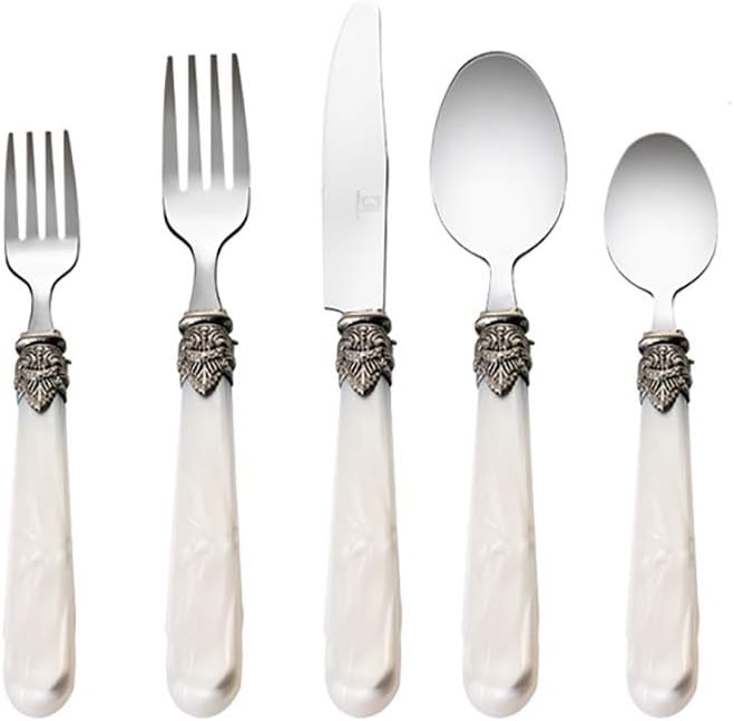 Stainless Steel Silverware Set 60Piece Royal Flatware Set with White