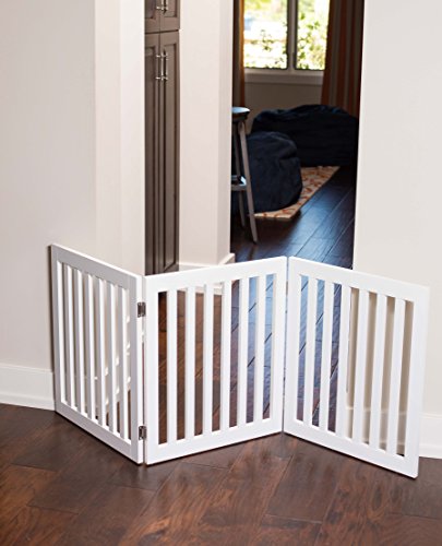 image for Internet's Best Traditional Pet Gate - 3 Panel - 24 Inch Step Over Fen