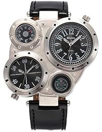 Men's Military Metal Dial Watch with Dual Quartz Analog Sports Wrist Watch