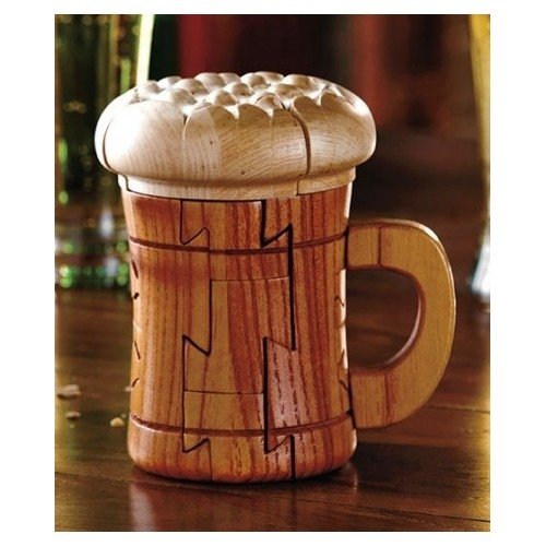 Wood Beer Mug Bar Puzzle Kitchen & Dining