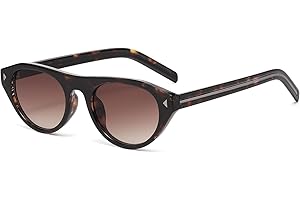 SUNBSR Retro Oval Sunglasses for Women Men 2026 Trendy Cat Eye Sun Glasses 70s Vintage Shades UV Protection