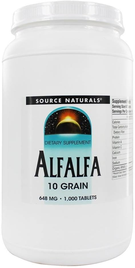 Source Naturals Alfalfa 10 Grain Dietary Supplement - 1000 Tablets: Health & Personal Care