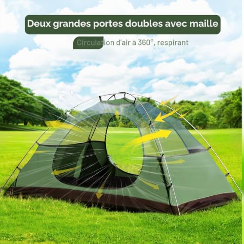 Forceatt 2 Person Camping Tent, Waterproof Ultra Light Small Volume, Portable Dome Tent Quick Assembly for Hiking, Camping, Excursion and Outdoor