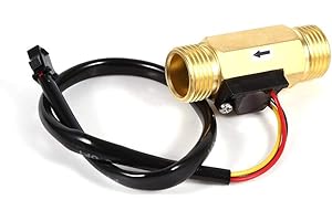 HAOFY Water Flow Sensor Switch Hall Effect Liquid Water Flowmeter Meter 1-30L/min, DC4.5-18V, Copper - Water Flow Hall Sensor